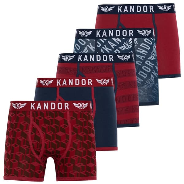 Kandor Mens Lingo Boxer Shorts (Pack of 5)