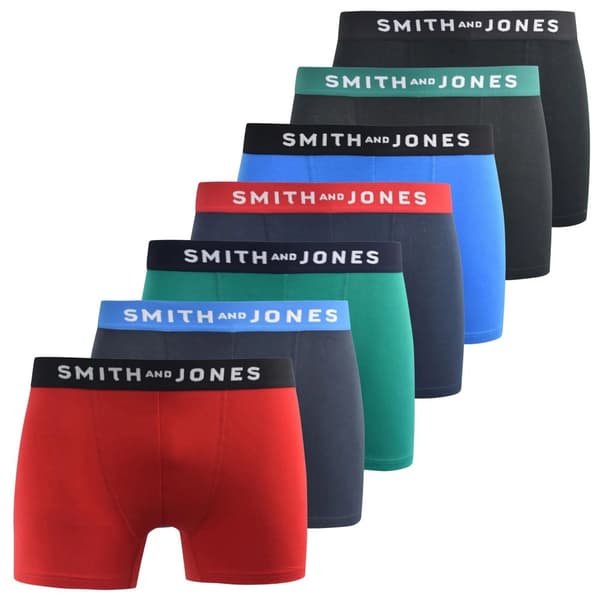 Smith & Jones Mens Kesden Boxer Shorts (Pack of 7)
