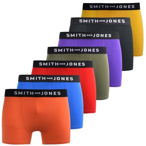 Smith & Jones Mens Tevin Boxer Shorts (Pack of 7) Multicoloured L