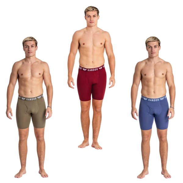 Kandor Mens Bambuso Boxer Shorts (Pack of 3)