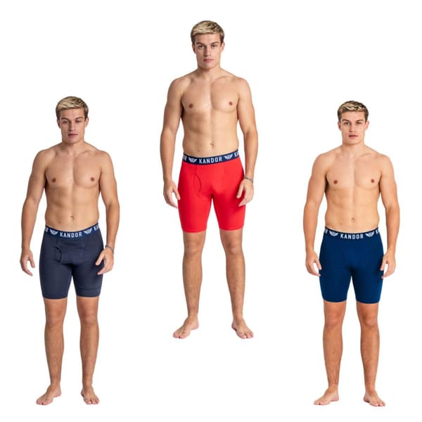 Kandor Bambuso Boxershorts för herrar (Förpackning med 3 st)