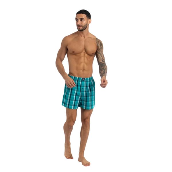 Kandor Mens Hexster Checked Woven Boxer Shorts (Pack of 6)