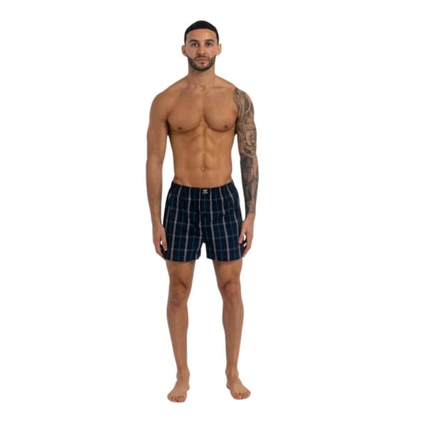 Kandor Mens Hexster Checked Woven Boxer Shorts (Pack of 6)