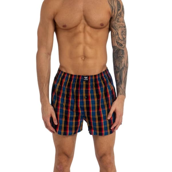 Kandor Mens Hexster Checked Woven Boxer Shorts (Pack of 6)
