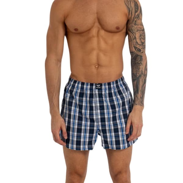 Kandor Mens Daxhe Checked Woven Boxer Shorts (Pack of 6)