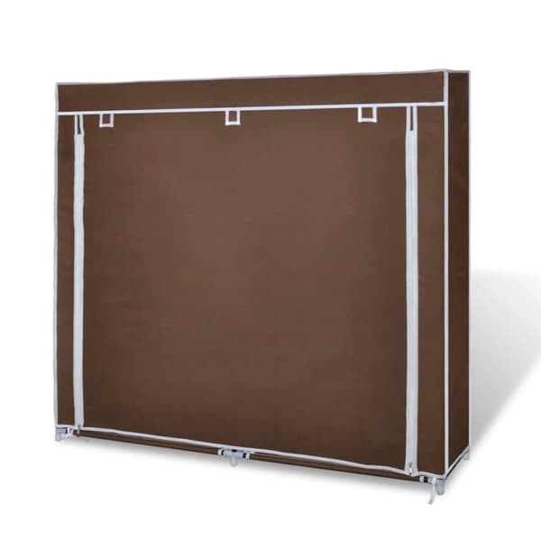 vidaXL Skoskap i stoff med trekk 115 x 28 x 110 cm brun