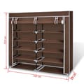 Miniatyrbilde 7 av 7: vidaXL Skoskap i stoff med trekk 115 x 28 x 110 cm brun