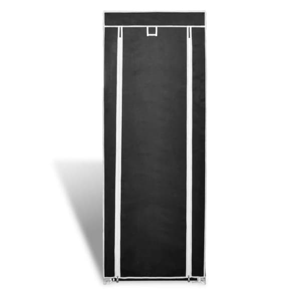 vidaXL Skogarderob med överdrag 57 x 29 x 162 cm svart