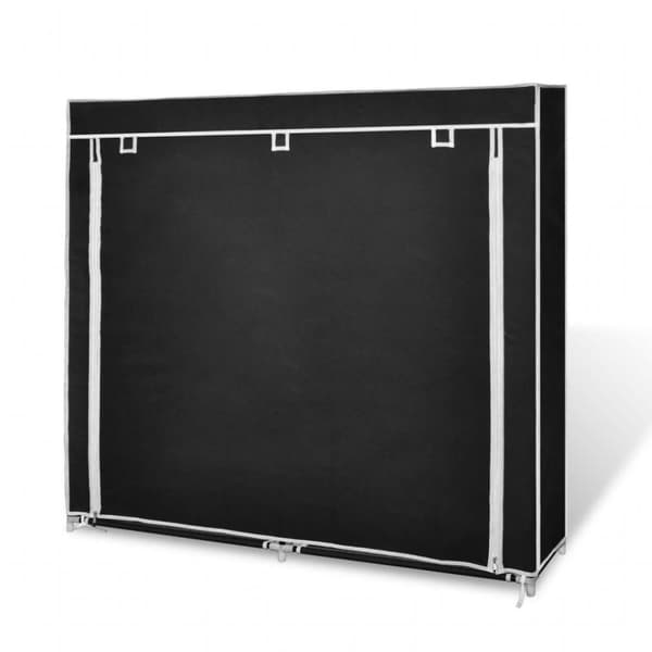 vidaXL Kankainen kenkäkaappi ovella 115 x 28 x 110 cm musta