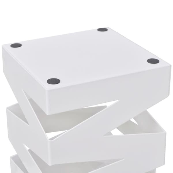 vidaXL Hvit kvadratisk Paraplyholder Stokk i stål 48,5 cm