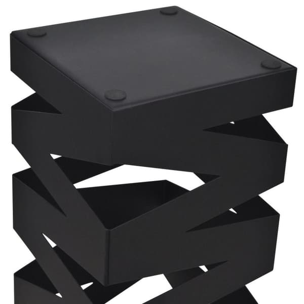 vidaXL Sort kvadratisk Paraplyholder Stokk i stål 48,5 cm