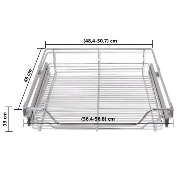 vidaXL Uttrekkbare kurvskuffer 2 stk 600 mm
