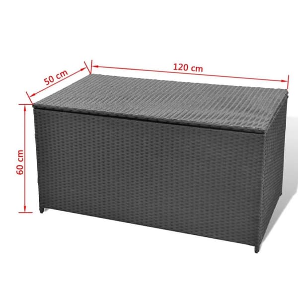 vidaXL udendørs opbevaringkasse sort 120x50x60 cm polyrattan