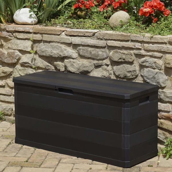 vidaXL Puutarhan Varastoarkku musta 117x45x56 cm