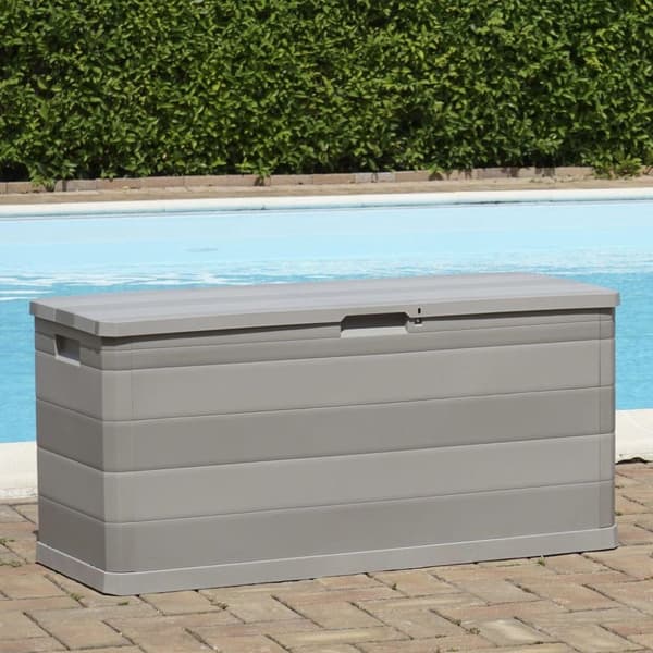 vidaXL Puutarhan Varastoarkku harmaa 117x45x56 cm