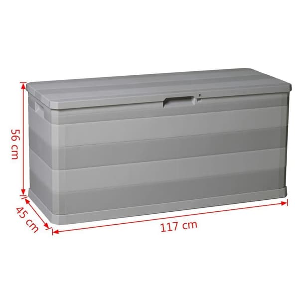 vidaXL Puutarhan Varastoarkku harmaa 117x45x56 cm