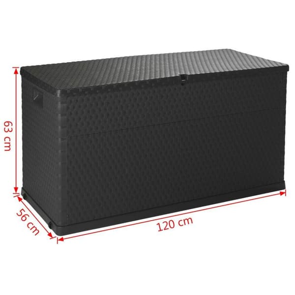 vidaXL Putekasse 120x56x63 cm antrasitt PP rotting