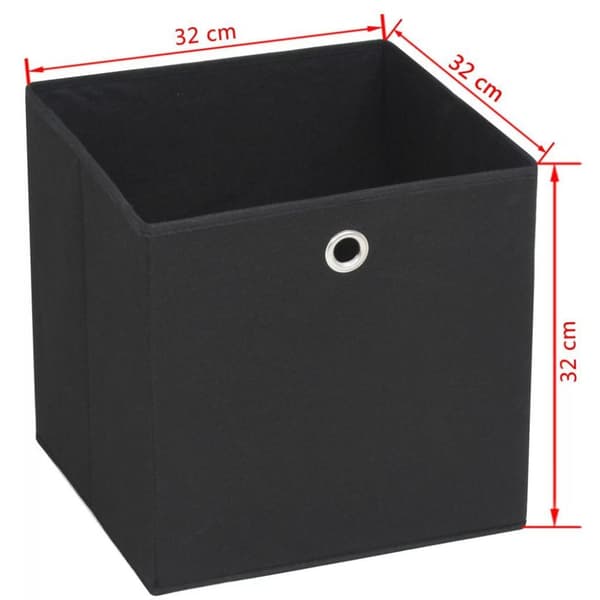vidaXL opbevaringskasser 10 stk. ikke-vævet stof 32x32x32 cm sort