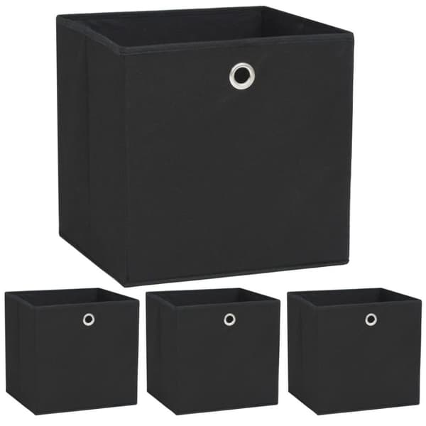 vidaXL opbevaringskasser 4 stk. 32x32x32 cm ikke-vævet stof sort