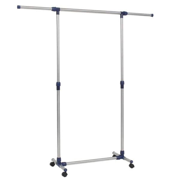 vidaXL Justerbar klädhängare rostfritt stål 165x44x150 cm silver