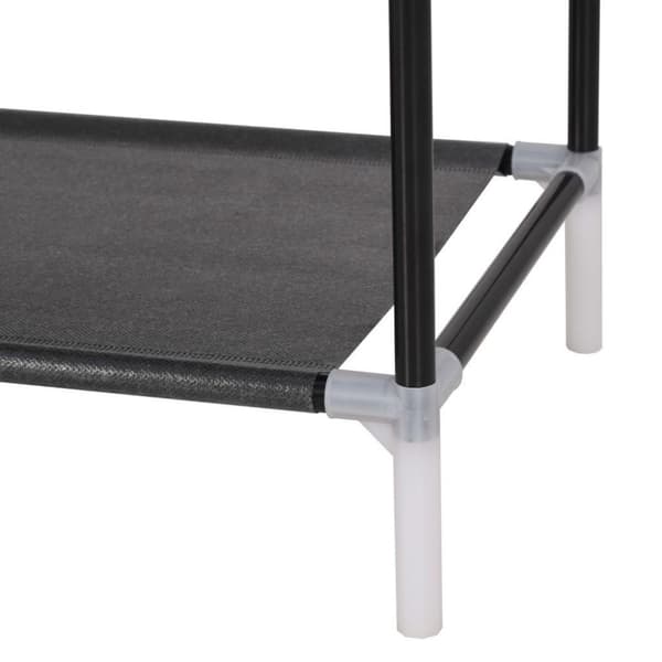 vidaXL Skohylla med 8 hyllor metall och non-woven tyg svart