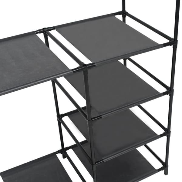 vidaXL Klädhängare stål och non-woven tyg 87x44x158 cm svart