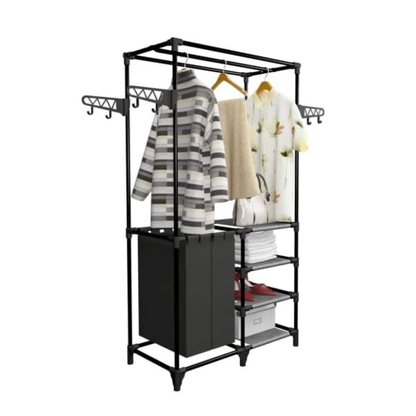 vidaXL Klesstativ stål og ikke-vevd stoff 87x44x158 cm svart