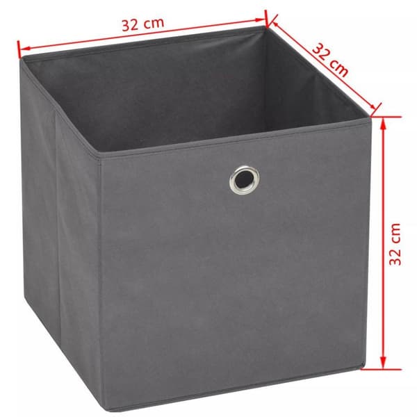 vidaXL Förvaringslådor 4 st non-woven tyg 32x32x32 cm grå