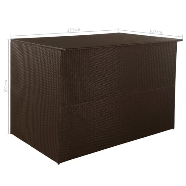 vidaXL Ulkosäilytyslaatikko ruskea 150x100x100 cm polyrottinki