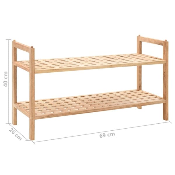 vidaXL Skohylla massivt valnötsträ 69x26x40 cm