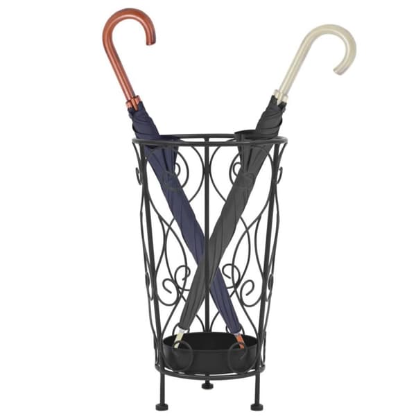 vidaXL Paraplystativ gammeldags stil metall 26x46 cm svart