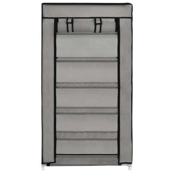 vidaXL skoskab med overtræk 58 x 28 x 106 cm stof grå