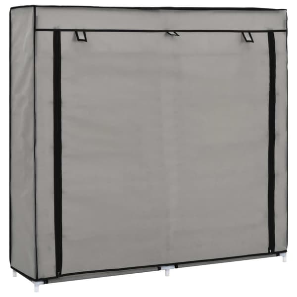 vidaXL skoskab med overtræk 115 x 28 x 110 cm stof grå