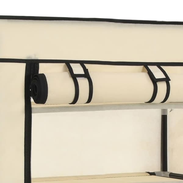 vidaXL skoskab med overtræk 58x28x106 cm stof cremefarvet