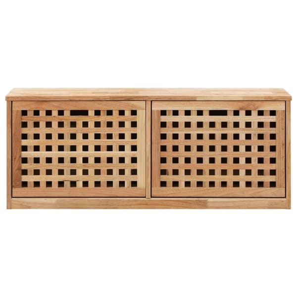 vidaXL Skobenk 94x20x38 cm heltre valnøtt