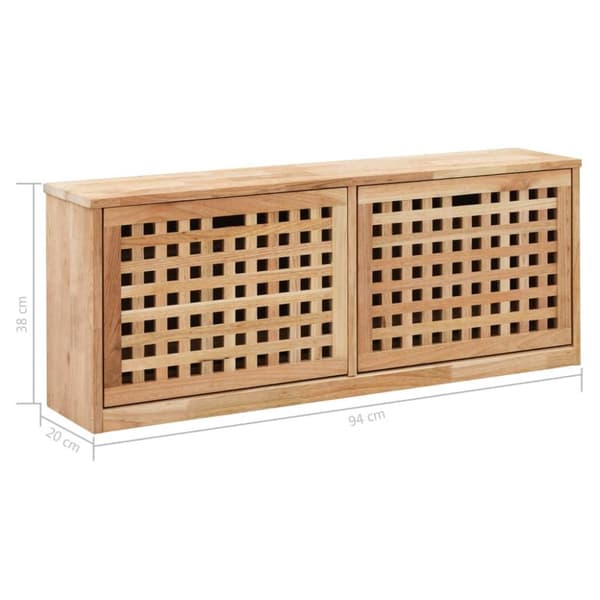 vidaXL Skobenk 94x20x38 cm heltre valnøtt
