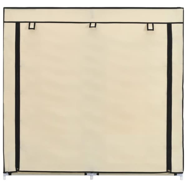 vidaXL Skoskap med trekk kremhvit 115x28x110 cm stoff