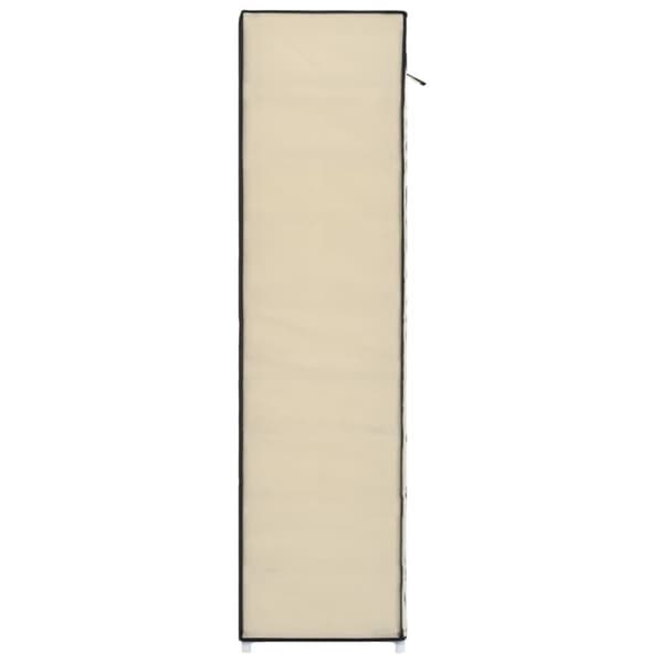 vidaXL Skoskap med trekk kremhvit 115x28x110 cm stoff