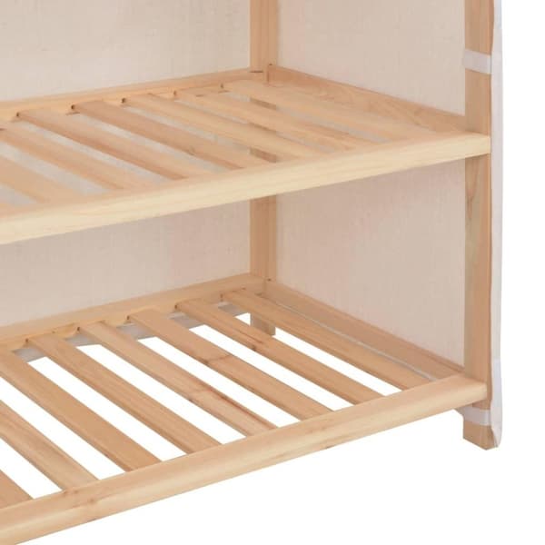 vidaXL Skoskap med trekk hvit 79x40x80 cm stoff