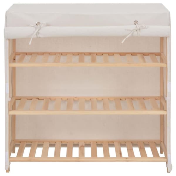 vidaXL Skoskap med trekk hvit 79x40x80 cm stoff