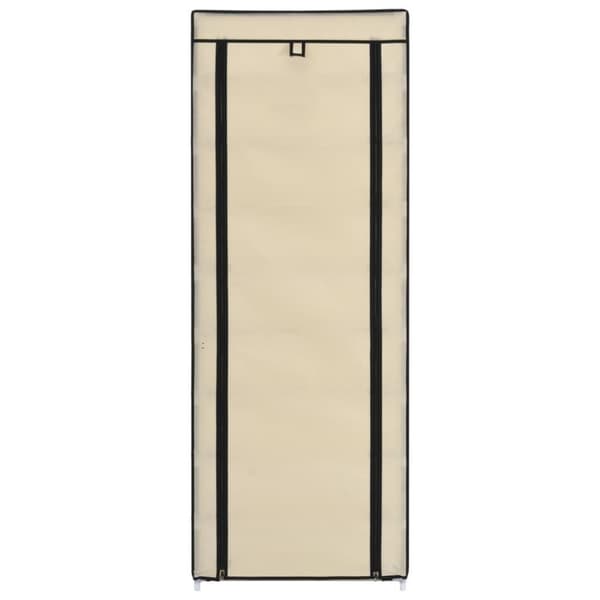 vidaXL skoskab med overtræk 57 x 29 x 162 cm stof cremefarvet
