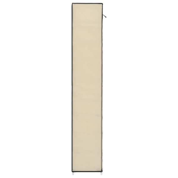 vidaXL skoskab med overtræk 57 x 29 x 162 cm stof cremefarvet