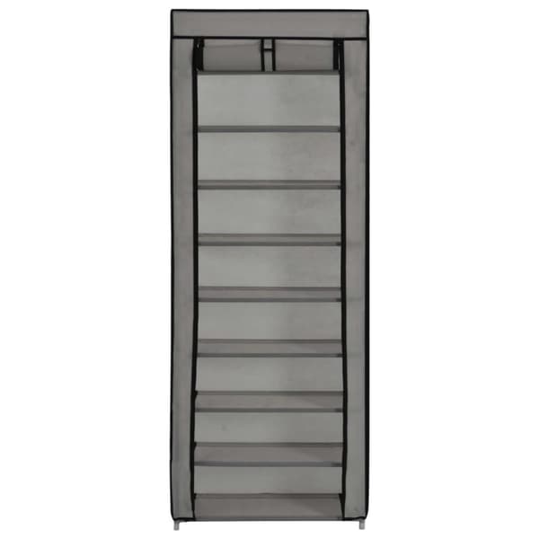 vidaXL Kenkäkaappi suojalla harmaa 57x29x162 cm kangas