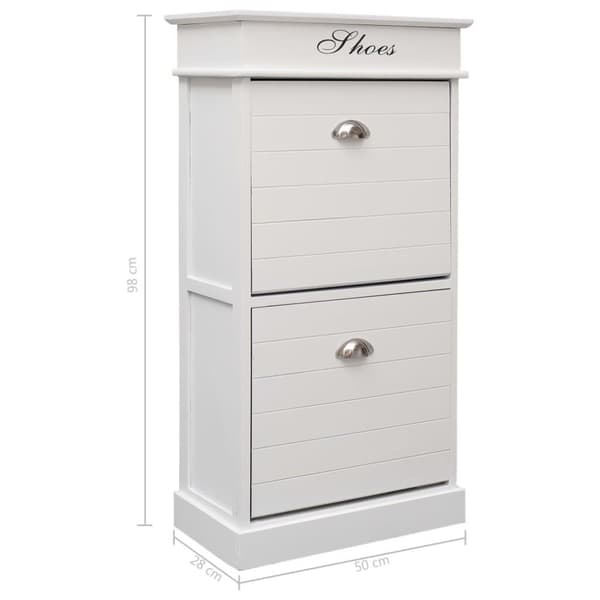 vidaXL skoskab 50 x 28 x 98 cm kejsertræ hvid