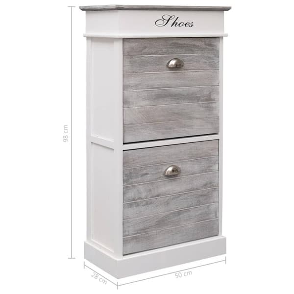 vidaXL Kenkäkaappi harmaa 50x28x98 cm keisaripuu