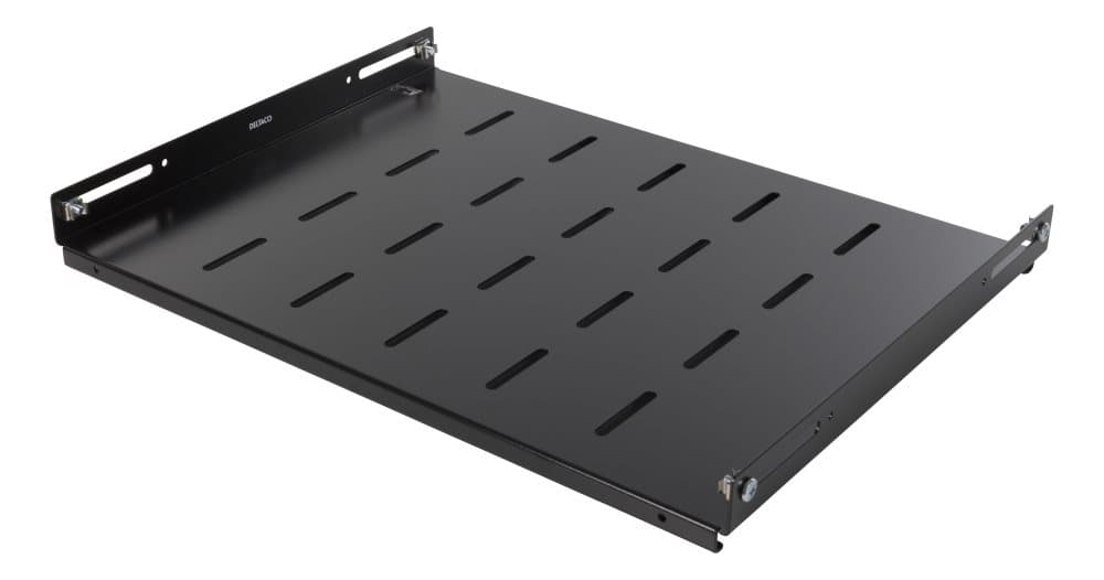 DELTACO, fast hylde, 350mm dyb, til 600x600-skabe med S-profiler
