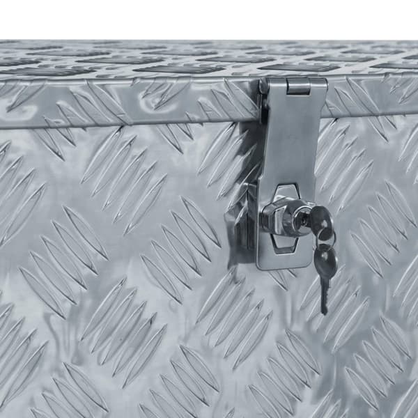 vidaXL Förvaringslåda aluminium 110,5x38,5x40 cm silver