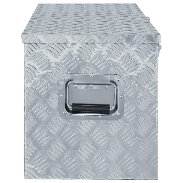 vidaXL Förvaringslåda aluminium 110,5x38,5x40 cm silver