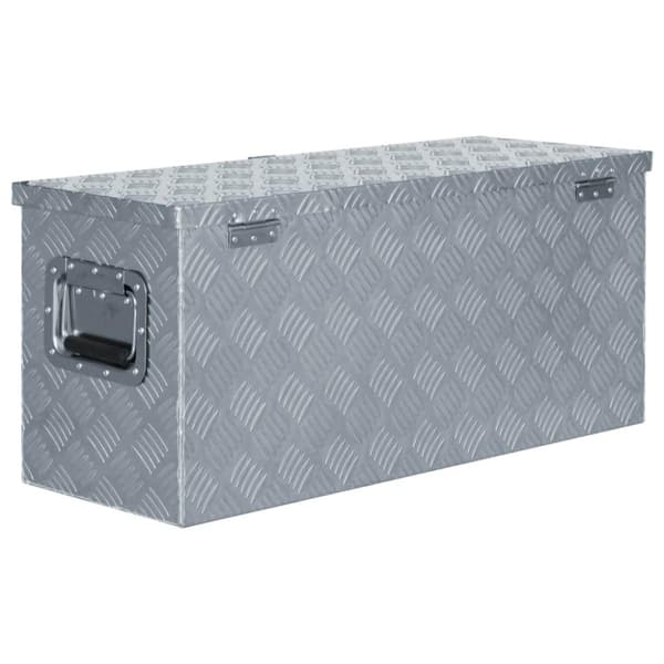 vidaXL Förvaringslåda aluminium 80x30x35 cm silver