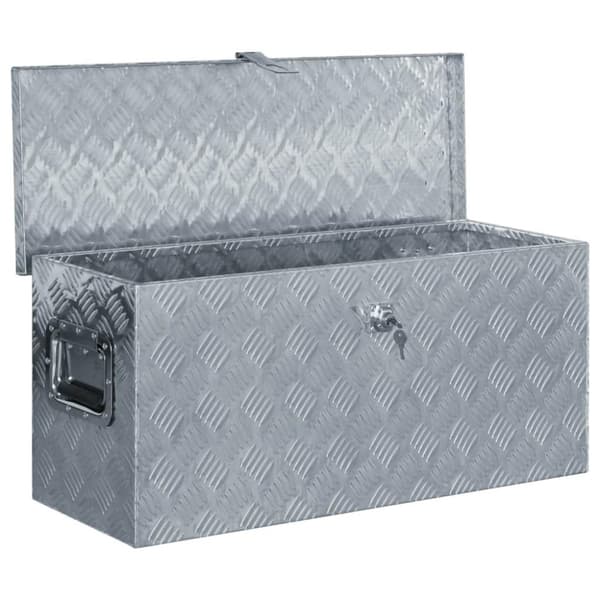 vidaXL Förvaringslåda aluminium 80x30x35 cm silver